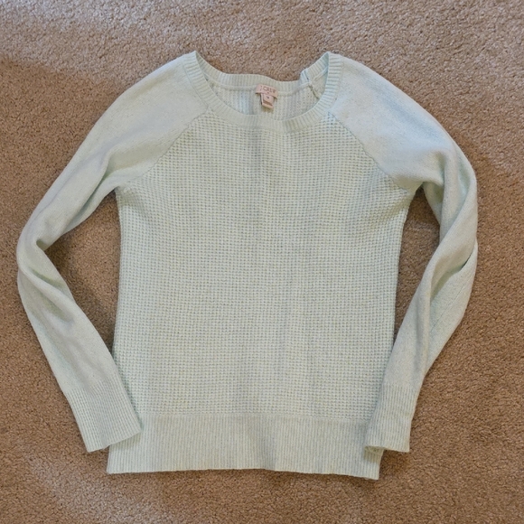 J. Crew Factory Sweaters - LOFT Mint Green Crew Neck Wool Blend Sweater Sz‎ Med